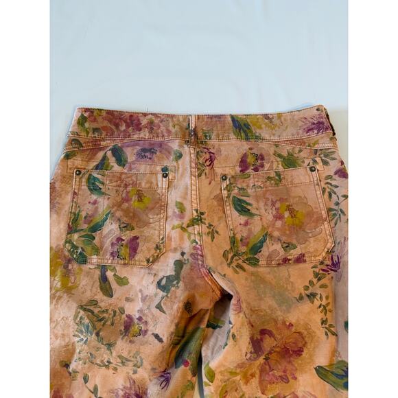 Pilcro Anthropologie Wanderer Straight Leg Jeans Women 30 Cottage Floral Rose - Picture 13 of 16